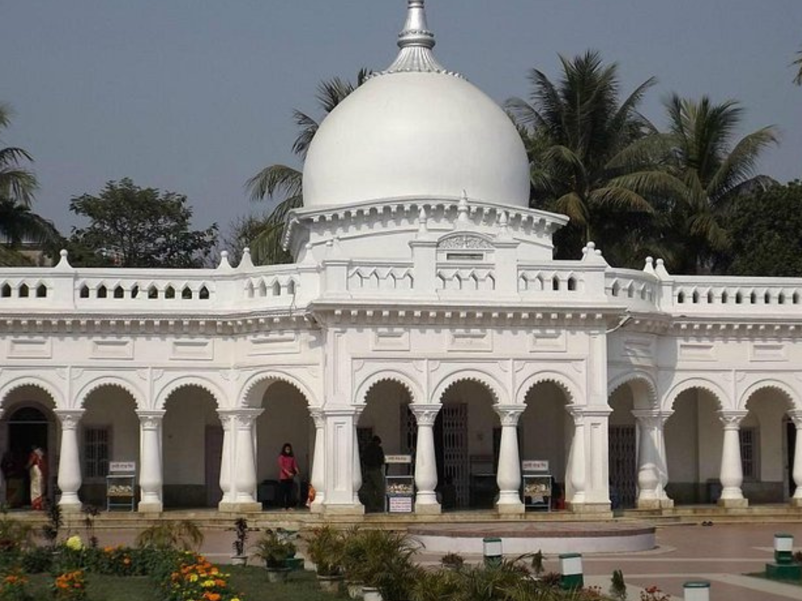 The white domed Madan Mohan Temple at Cooch Behar with its arched colonnade